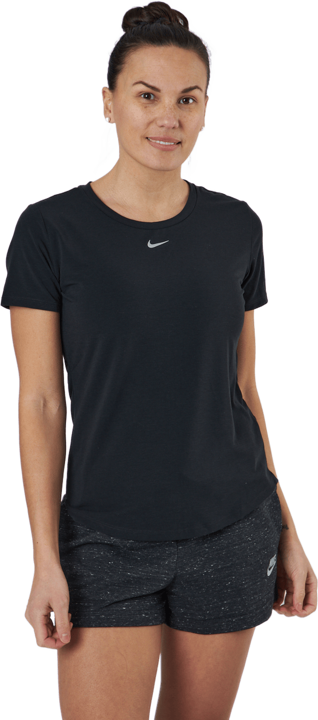 Dri-FIT One Luxe Women's Standard Fit Short-Sleeve Top BLACK/REFLECTIVE SILV, Female, Apparels, T-shirt, Workout, Black, S