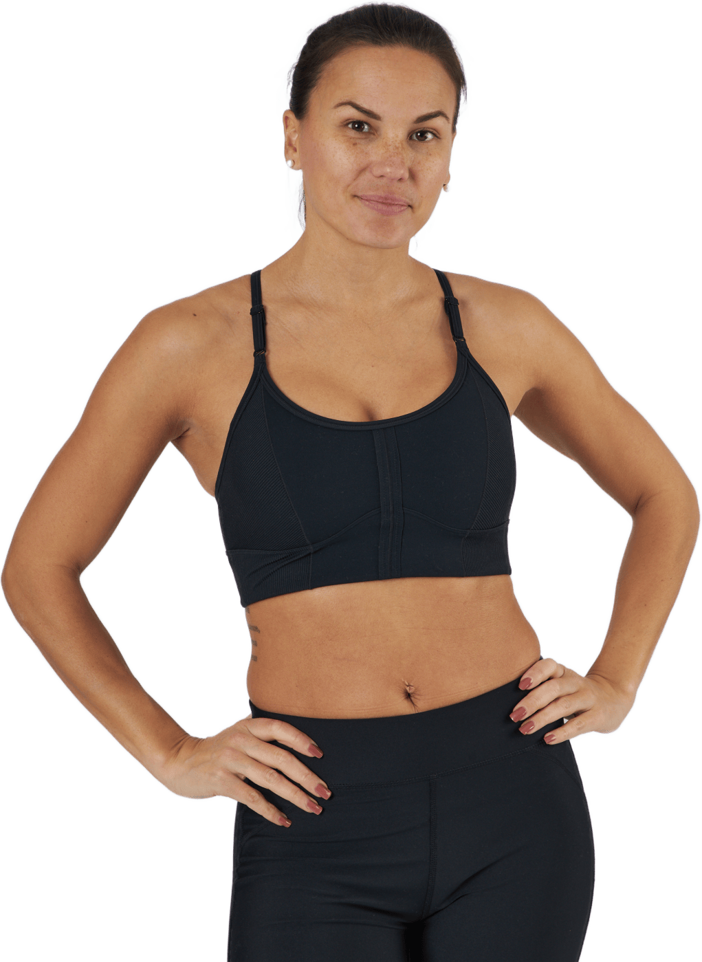 Yoga Dri-fit Indy Women’s Ligh Black/dk Smoke Grey, Female, Apparels, Sports Bras, Yoga, Black, XS