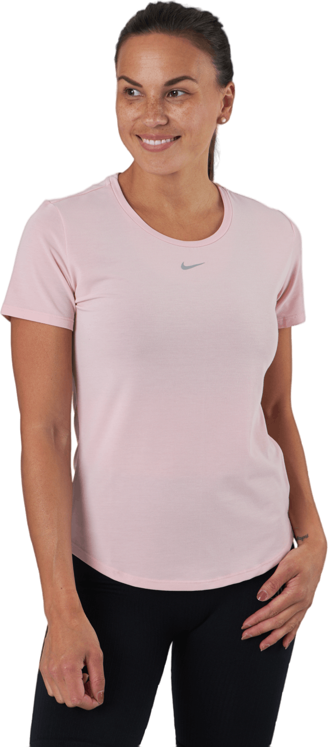 Dri-fit One Luxe Women's Stand Pink Glaze/reflective Silv, Female, Odevy, Tričko, Posilovať, Ružová, S