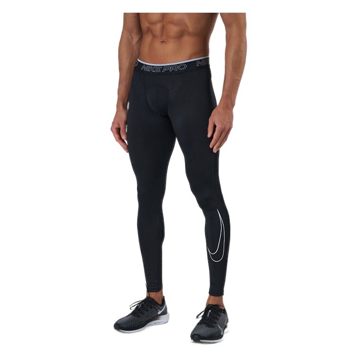 Nike Pro Dri-FIT Men's Tights BLACK/WHITE, Male, Kläder, Tights, Träning, Svart, M