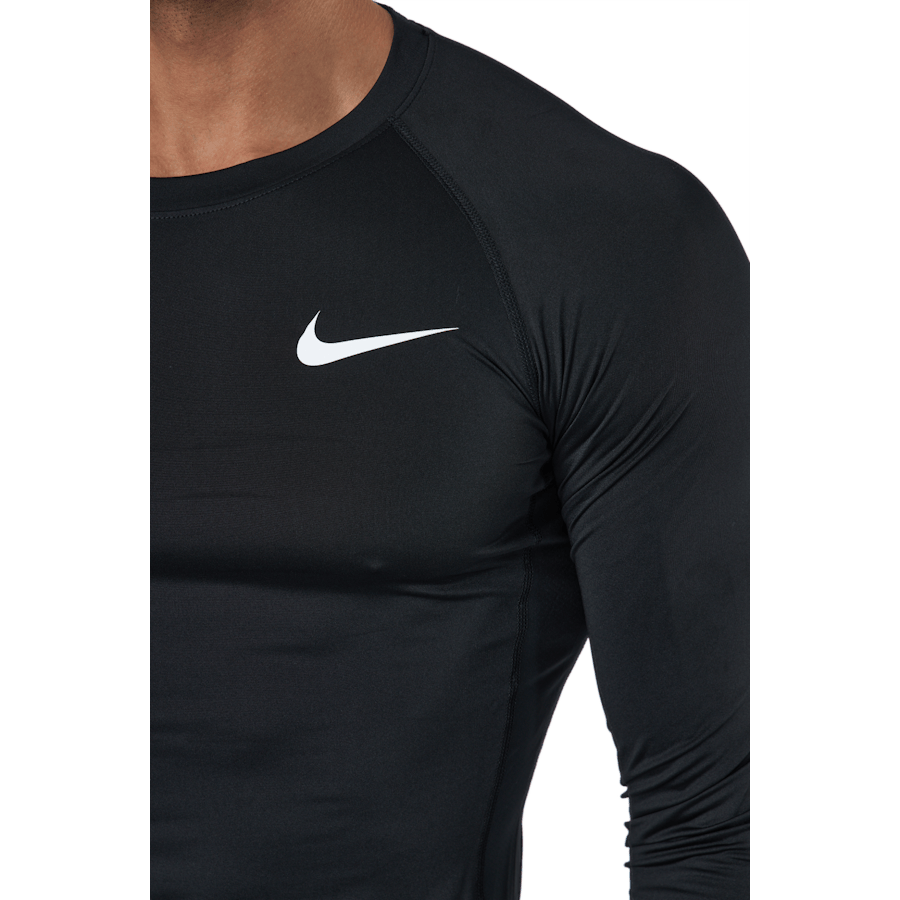 Nike Pro Dri-FIT Men's Tight Fit Long-Sleeve Top BLACK/WHITE - Bild 4