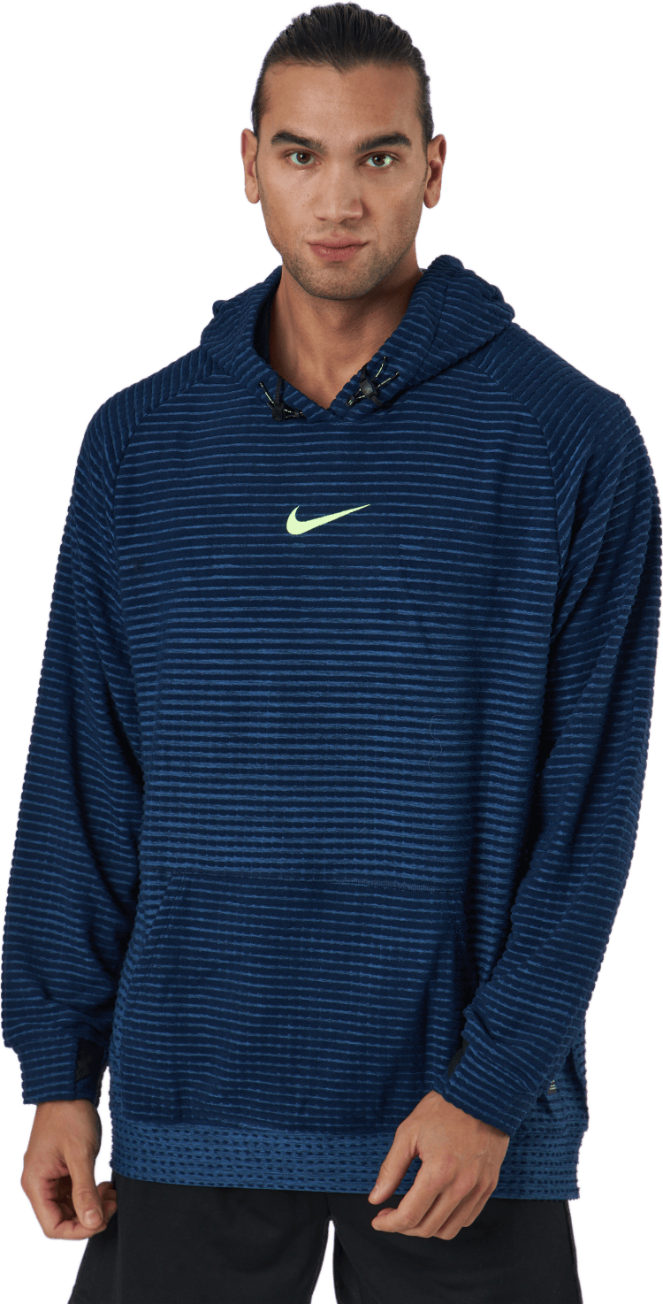 Pro Therma-fit Adv Men's Fleec Obsidian/court Blue/volt, Male, Apparels, Shirts, Blue, M