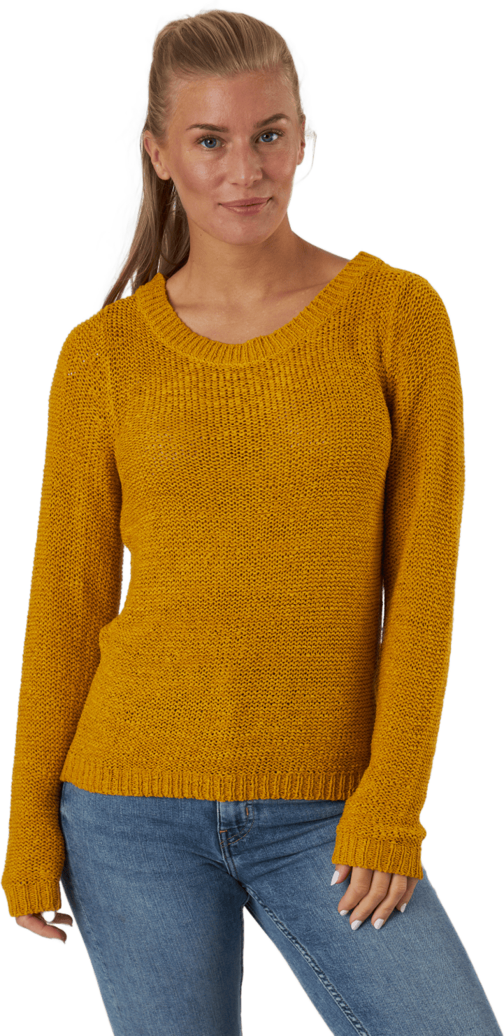 Onlgeena Xo L/s Pullover Knt Tawny Olive, Female, Apparels, Shirts, Yellow, XS