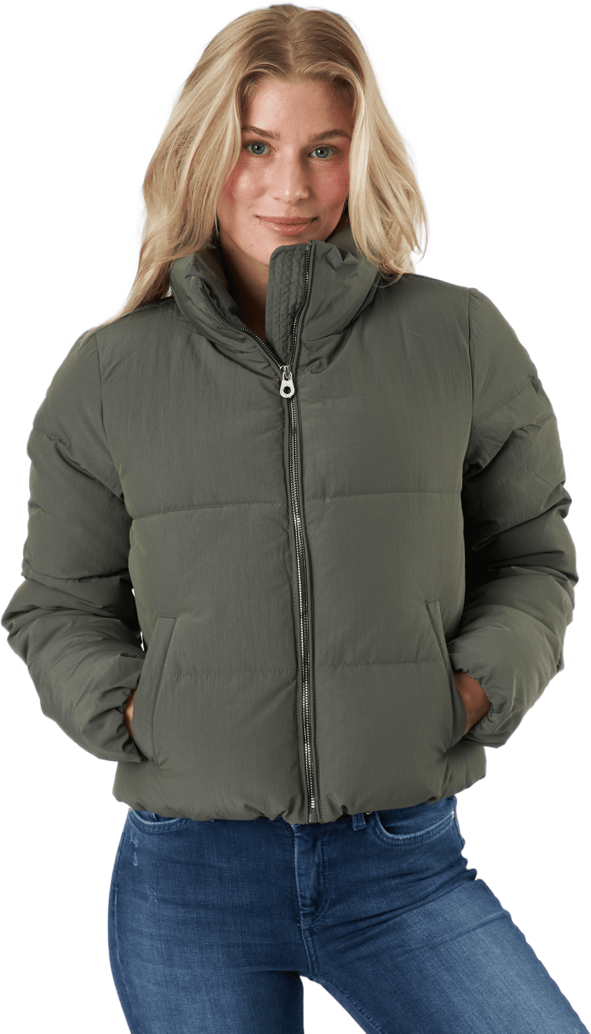 Onldolly Short Puffer Jacket O Grape Leaf, Female, Apparels, jackets, Green, M