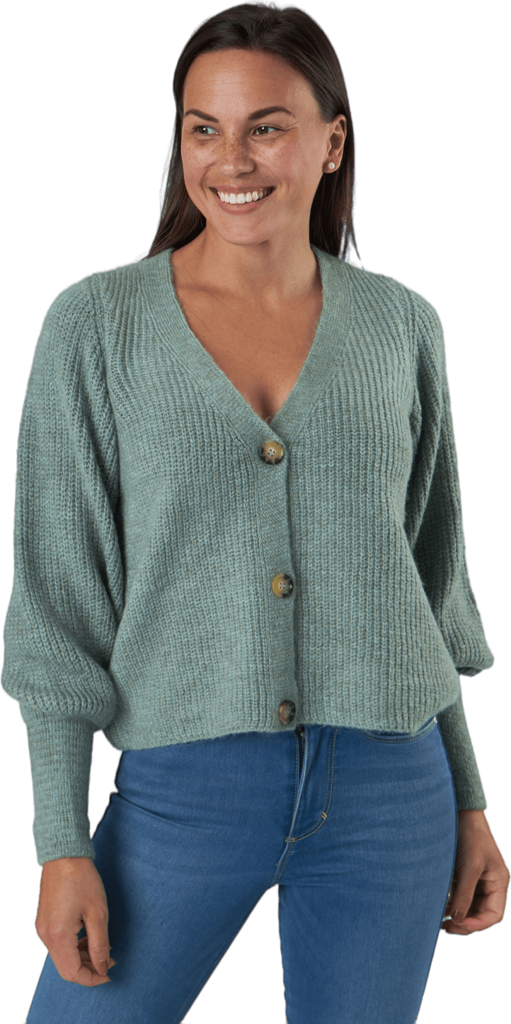 Onlclare L/s Cardigan Knt Granite Green, Female, Kläder, Skjortor, Blå, L