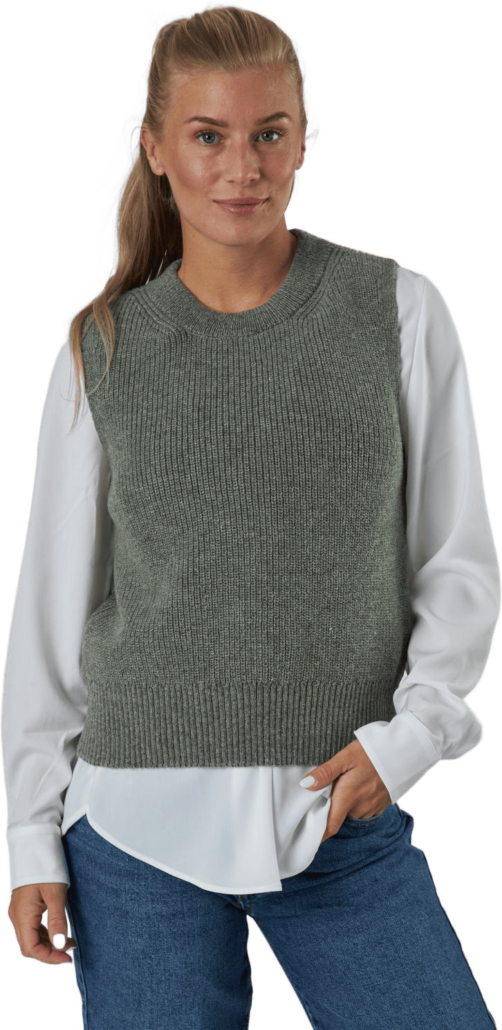 Onlparis Life Vest Knt Kalamata, Female, Abbigliamento, giacche, Verde, S