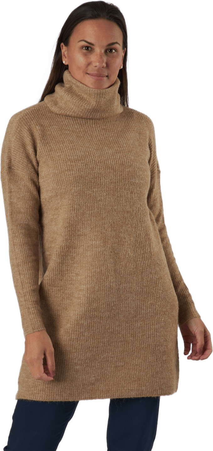 Onljana L/s Cowlnck Dress  Woo Indian Tan, Female, Apparels, Tops, Brown, XS