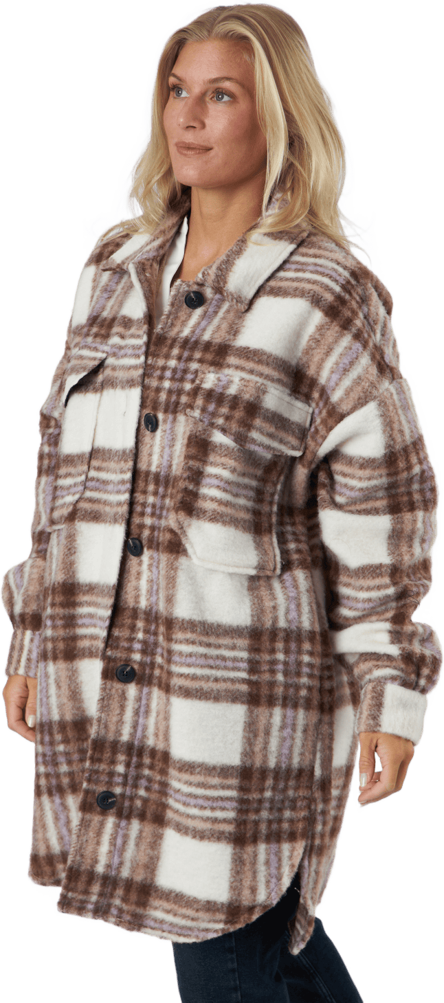 Onlrosa Long Shacket Cc Otw Apple Butter, Female, Apparels, jackets, Multi color, S