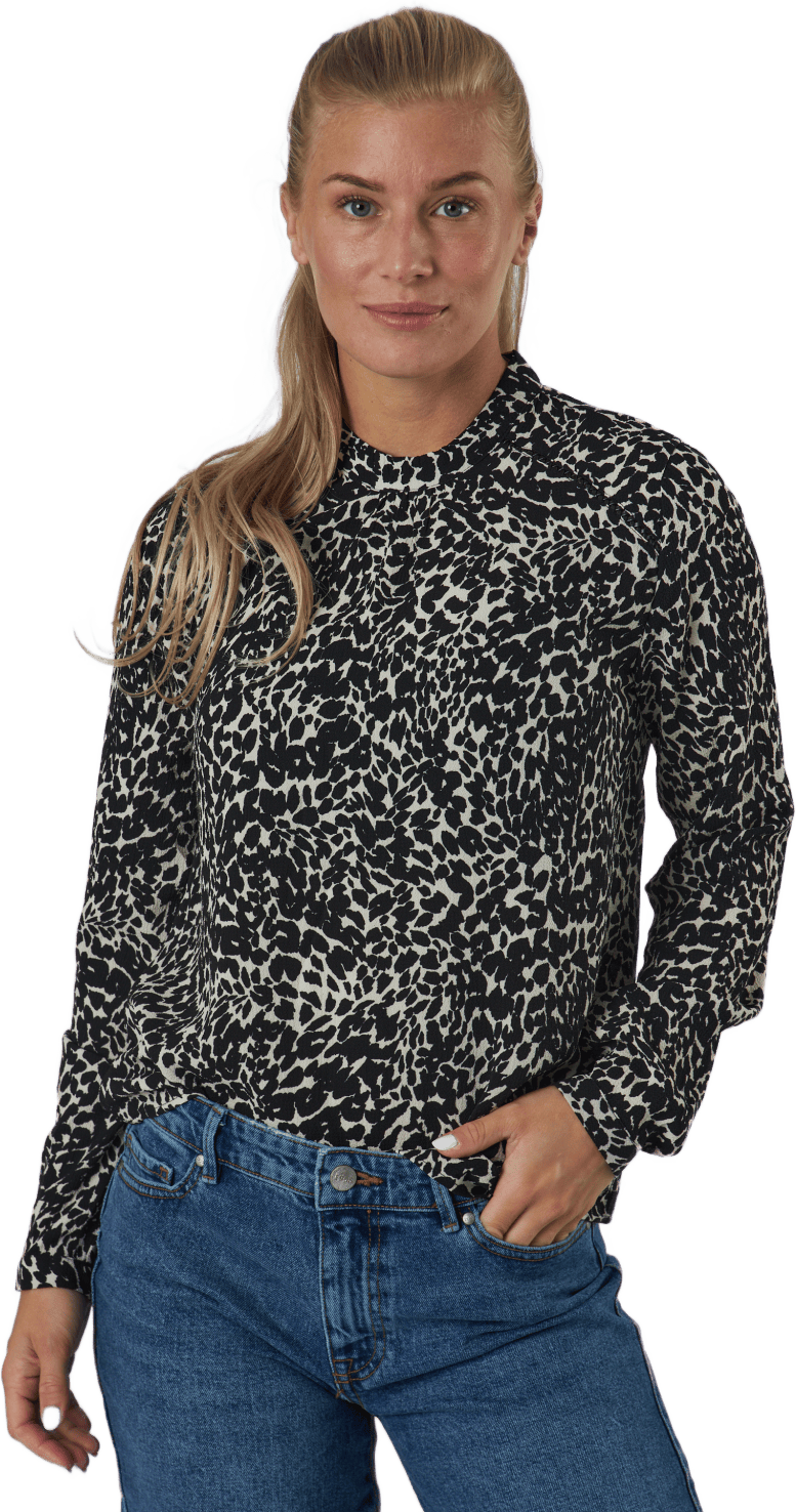 Onlnew Mallory  L/s Blouse Aop Whitecap Gray