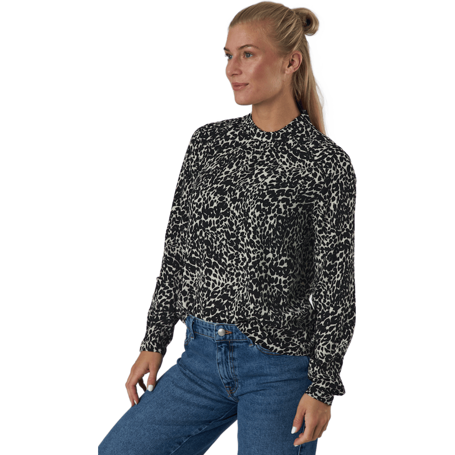 Onlnew Mallory L/s Blouse Aop Whitecap Gray - Bild 2