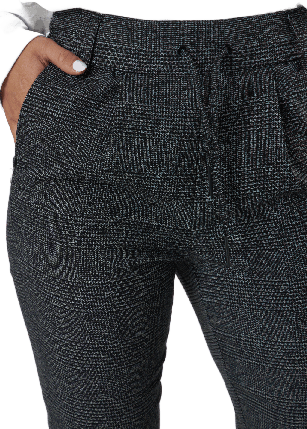 Onlpoptrash Soft Check Pant Black - Bild 4