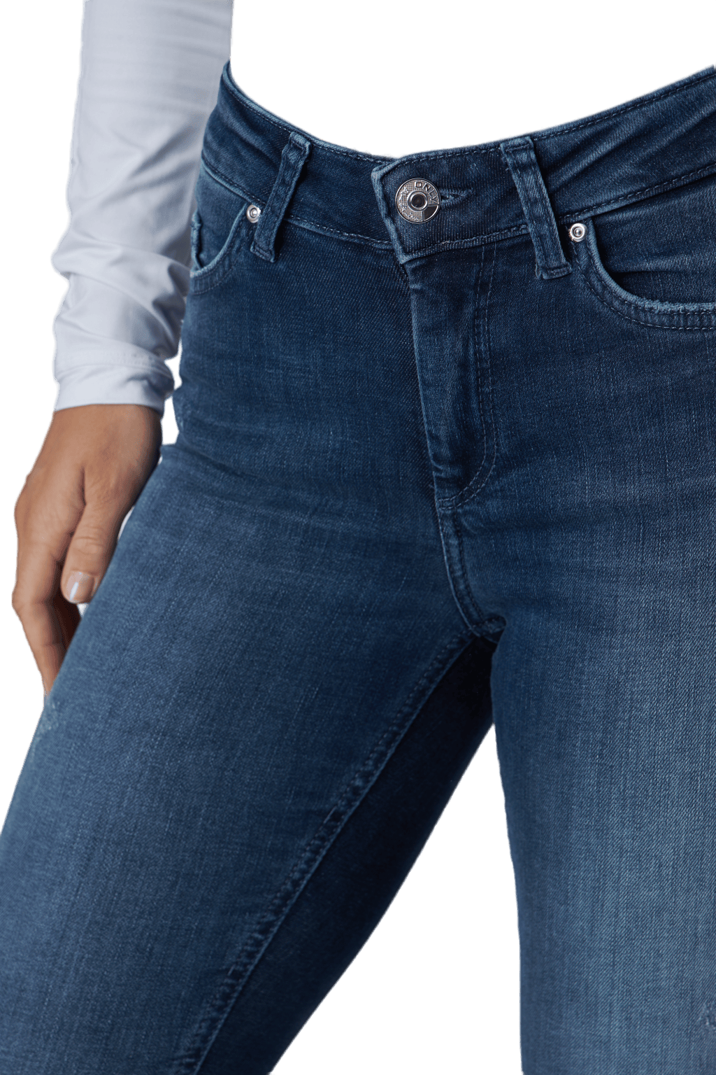 Onlblush Life Mid Sk Ank Raw R Dark Blue Denim - Bild 4