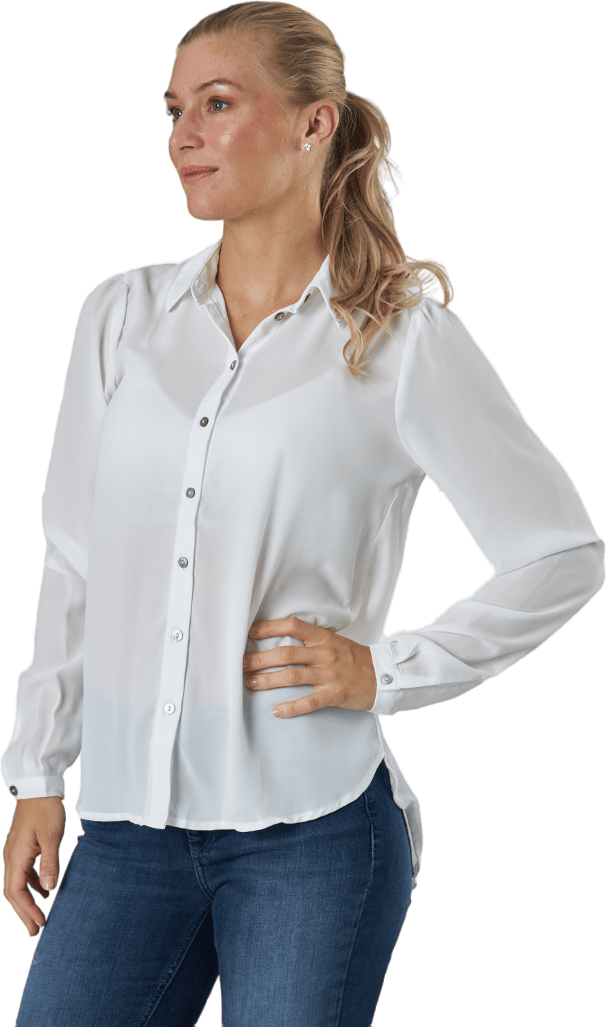 Onlcloudy  Ls Shirt  Wvn Cloud Dancer - Bild 2