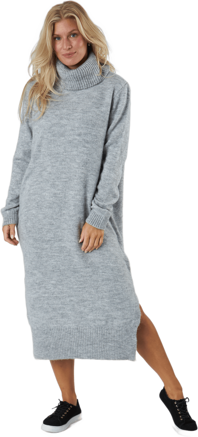 Onlbrandie L/s Roll Neck Dress Light Grey Melange, Female, Apparels, skirts & dresses, Grey, M