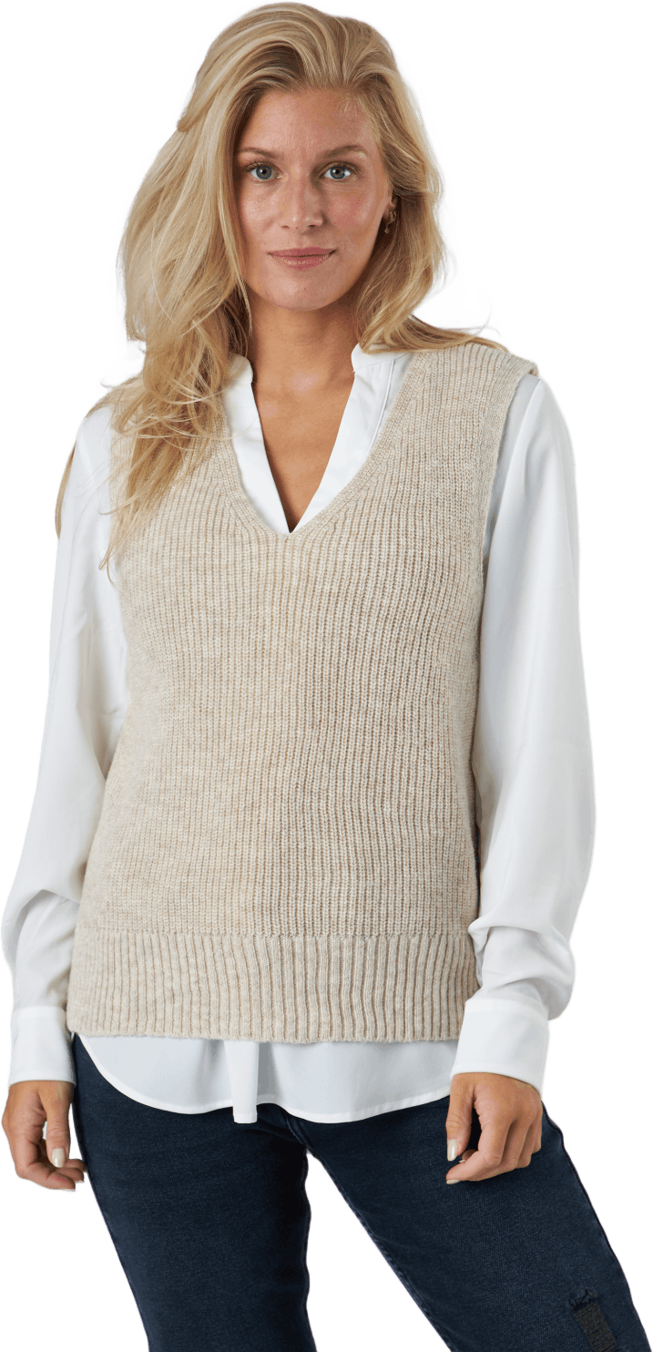 Onlparis Life V-neck Vest Pull Pumice Stone, Female, Odevy, bundy, Biely, L