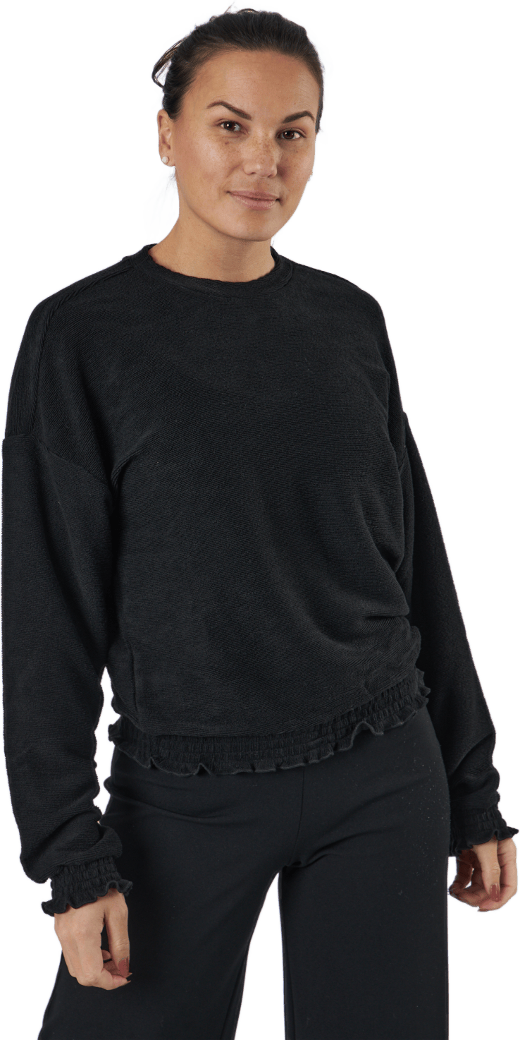 Onljenka L/s O-neck Smock Top  Black, Female, Apparels, Shirts, Black, S