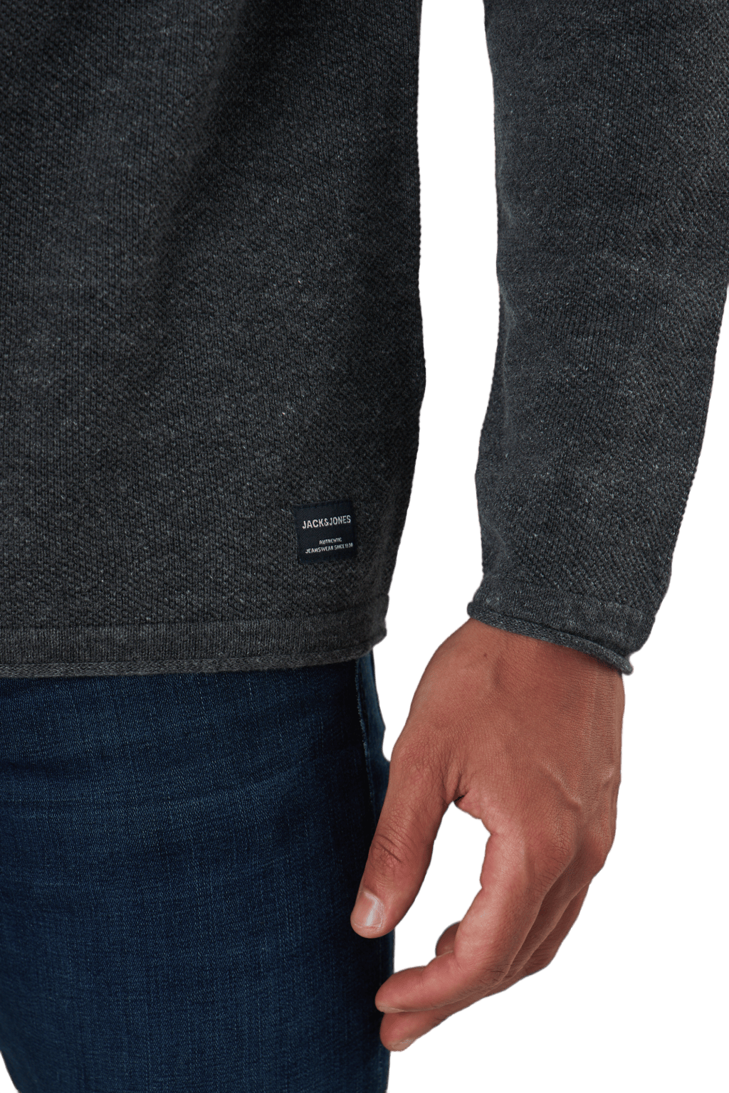 Jjehill Knit Crew Neck Dark Grey Melange - Bild 4