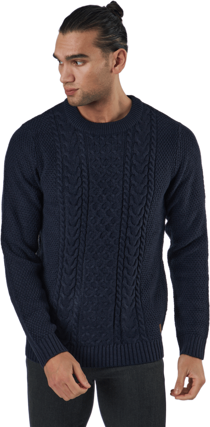 Jjcraig Knit Crew Neck Sky Captain, Male, Abbigliamento, Camicie, Nero, M