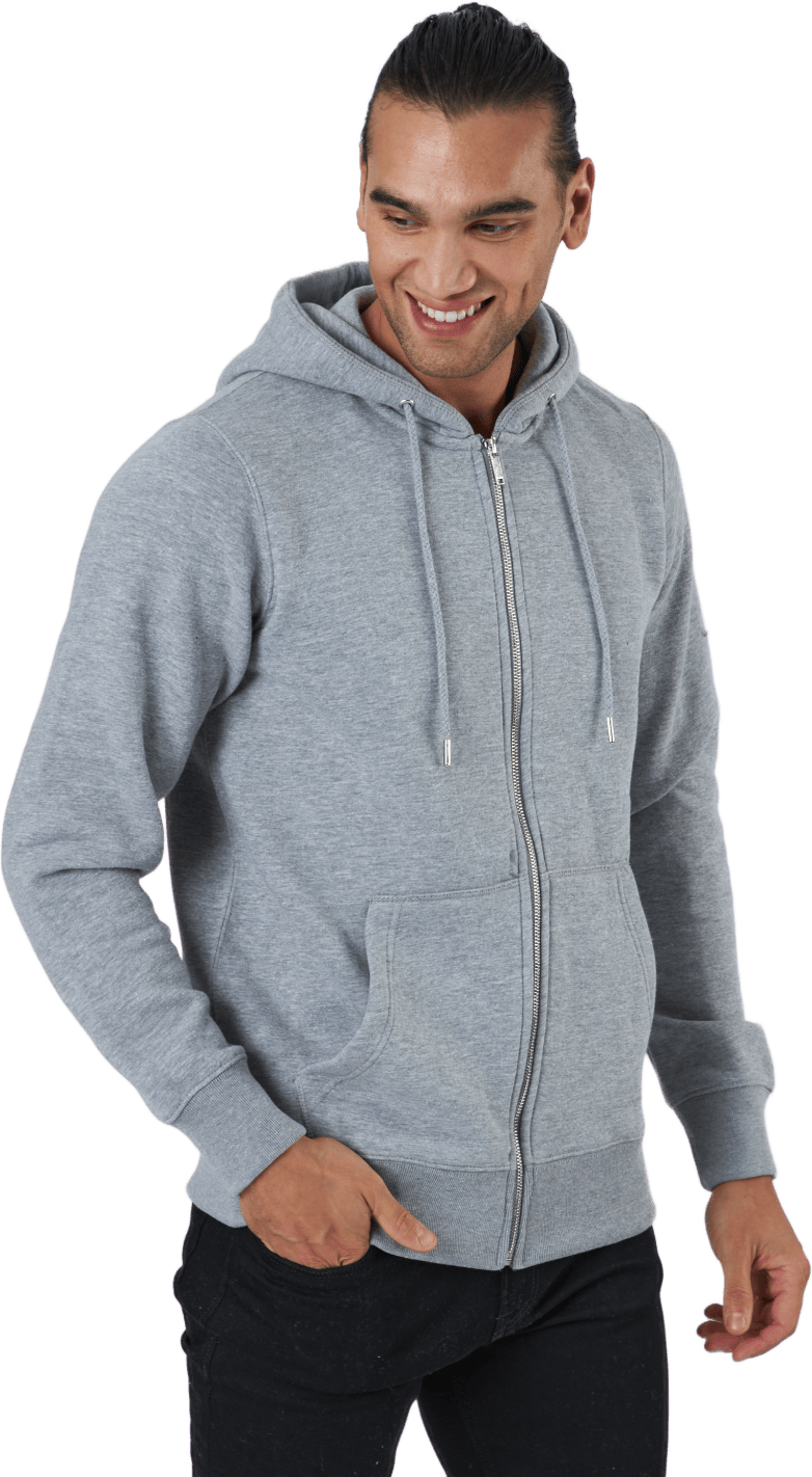 Jjesoft Basic Sweat Zip Hood Light Grey Melange, Male, Aparelhos, Camisas, Cinzento, M