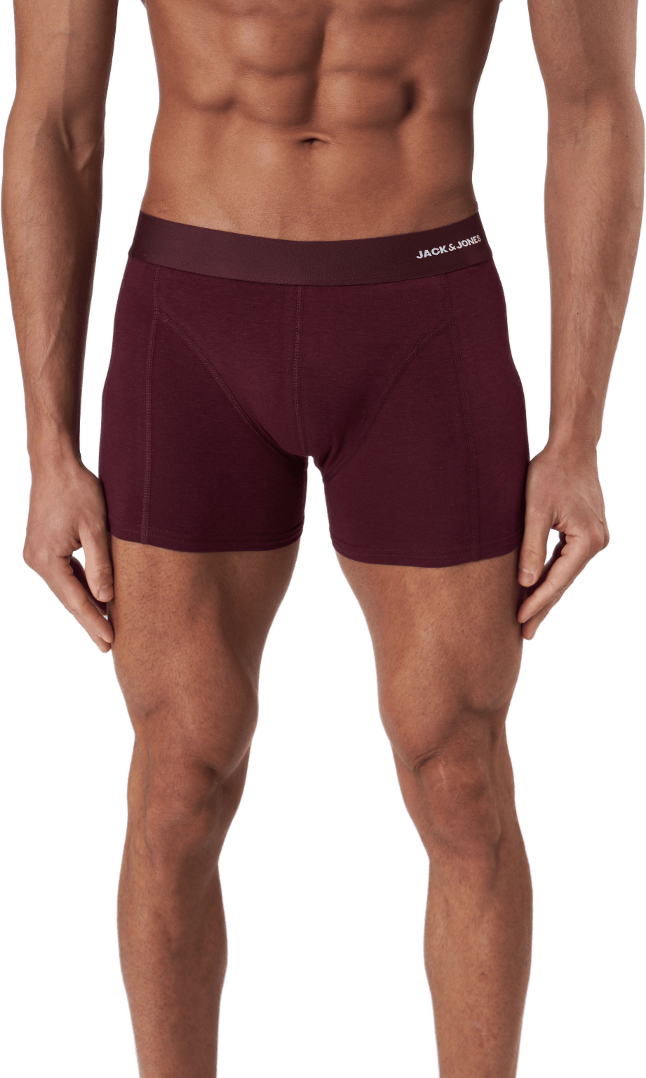 Jacbasic Bamboo Trunks 3 Pack Port Royale, Male, Apparels, Underwear, Red, L