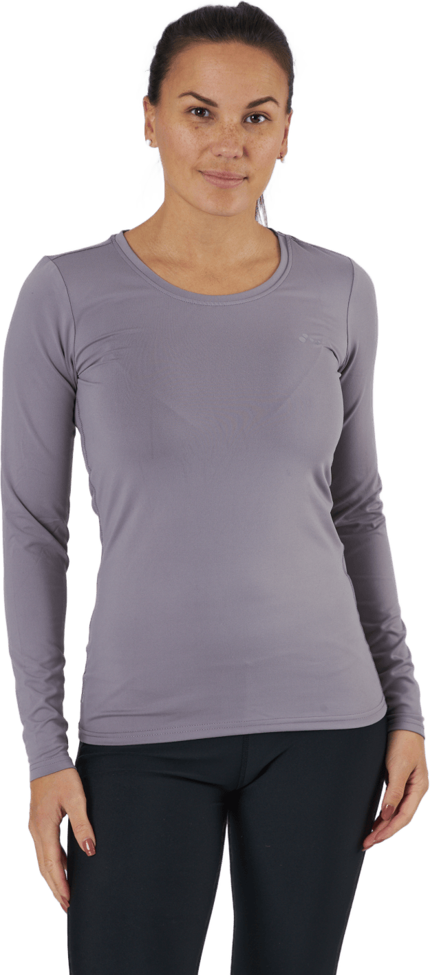 Onpclarisa Ls Training Tee Gray Ridge, Female, Apparels, T-shirt, Workout, Purple, XL