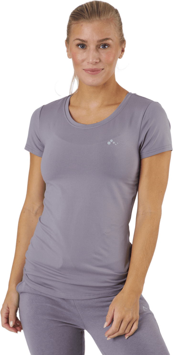 Onpclarisa Ss Training Tee Gray Ridge, Female, Apparels, T-shirt, Workout, Purple, XL
