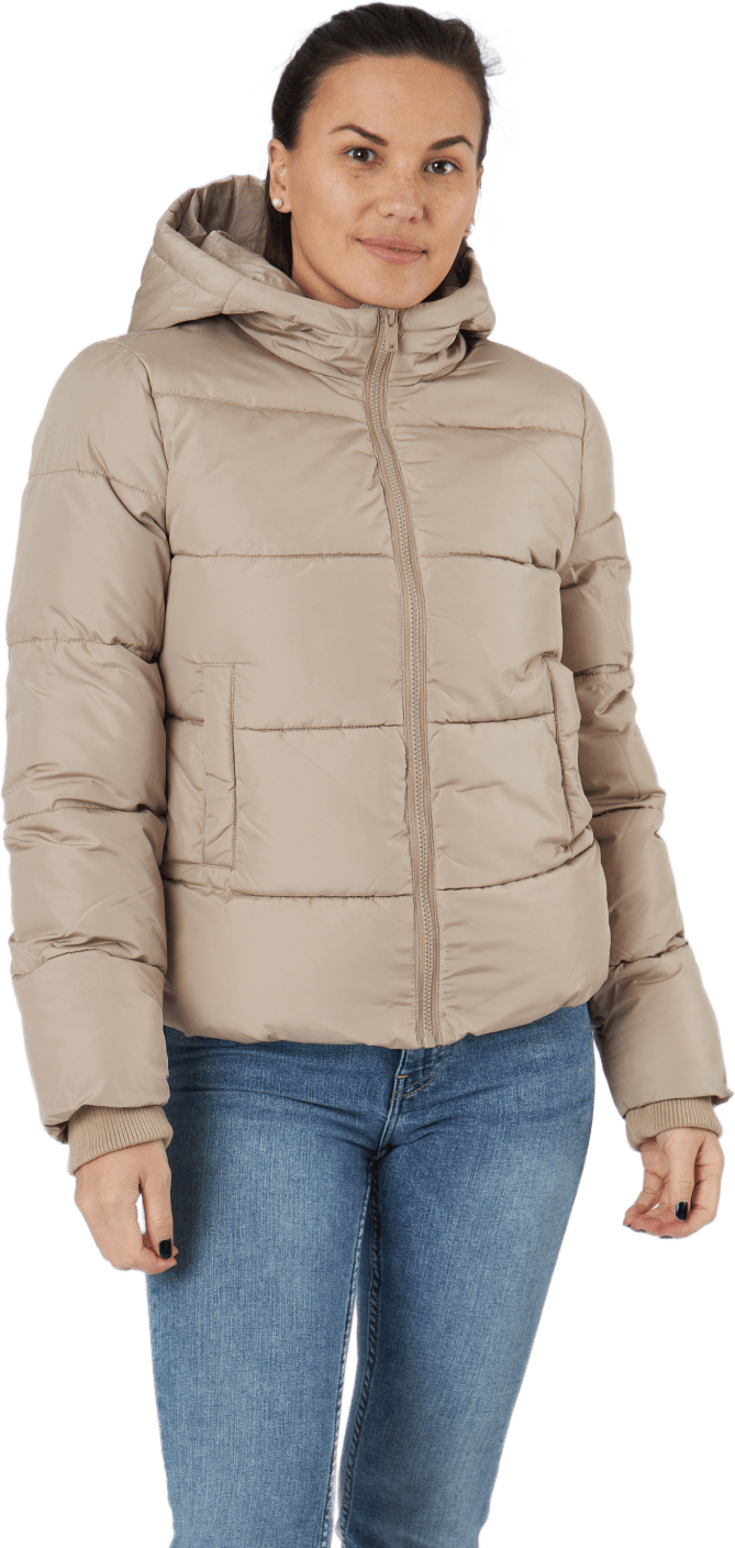 Pcbee New Short  Puffer Jacket Silver Mink, Female, Apparels, jackets, Beige, S