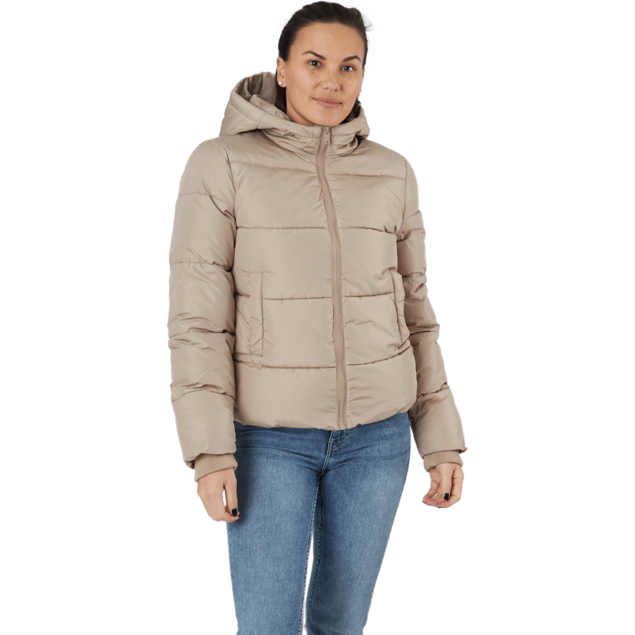 Pcbee New Short Puffer Jacket Silver Mink