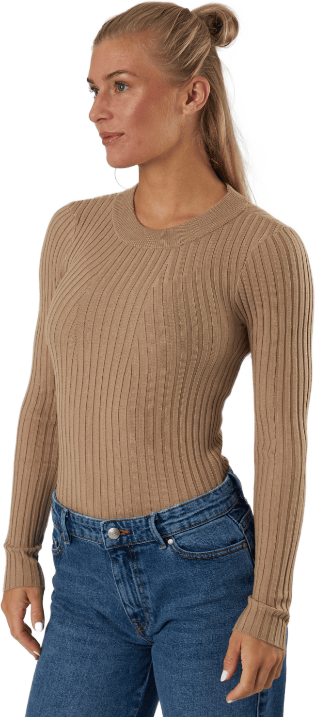 Pccrista Ls O-neck Knit  Bc Silver Mink - Bild 2