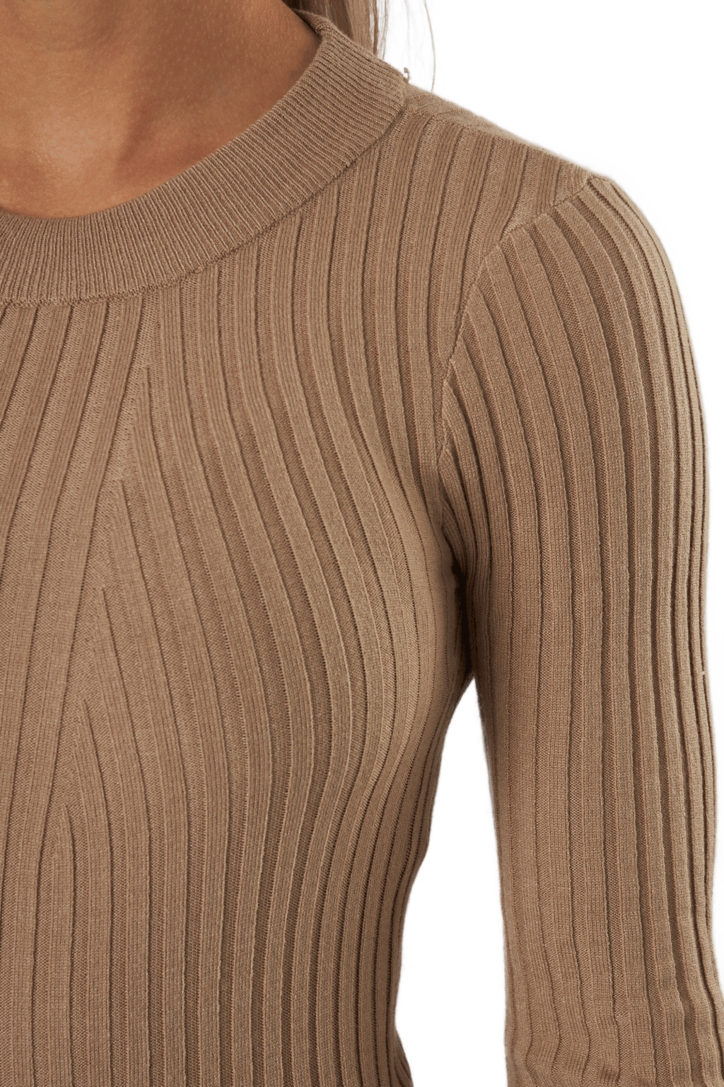 Pccrista Ls O-neck Knit  Bc Silver Mink - Bild 4