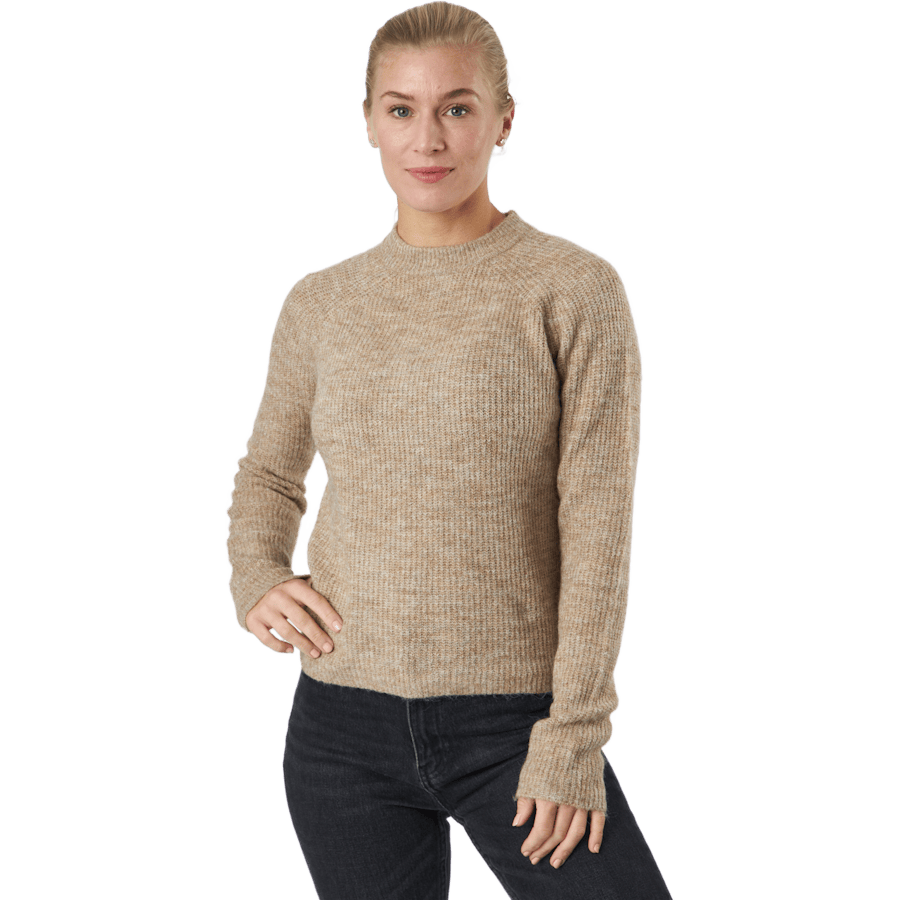 Pcellen Ls O-neck Knit Bc Silver Mink