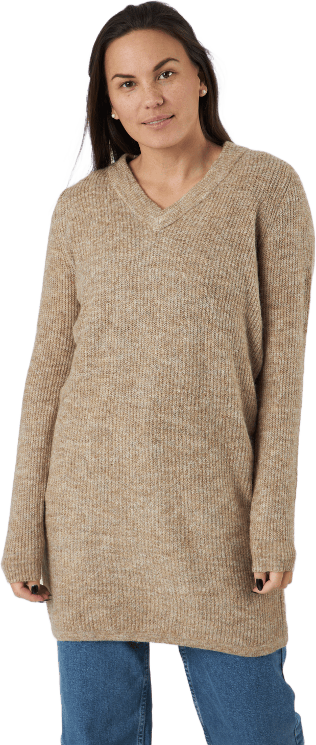 Pcellen Ls V-neck Knit Dress   Silver Mink - Bild 2