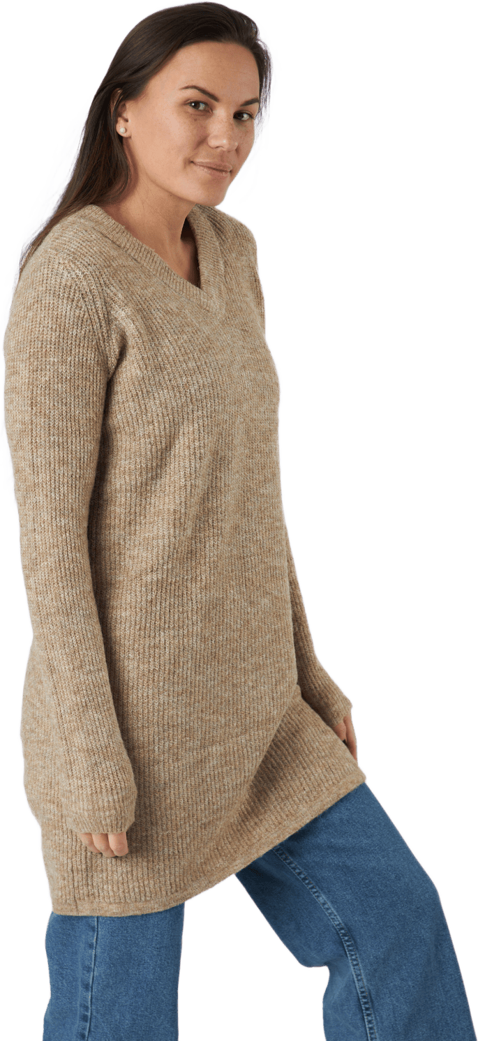 Pcellen Ls V-neck Knit Dress   Silver Mink - Bild 3