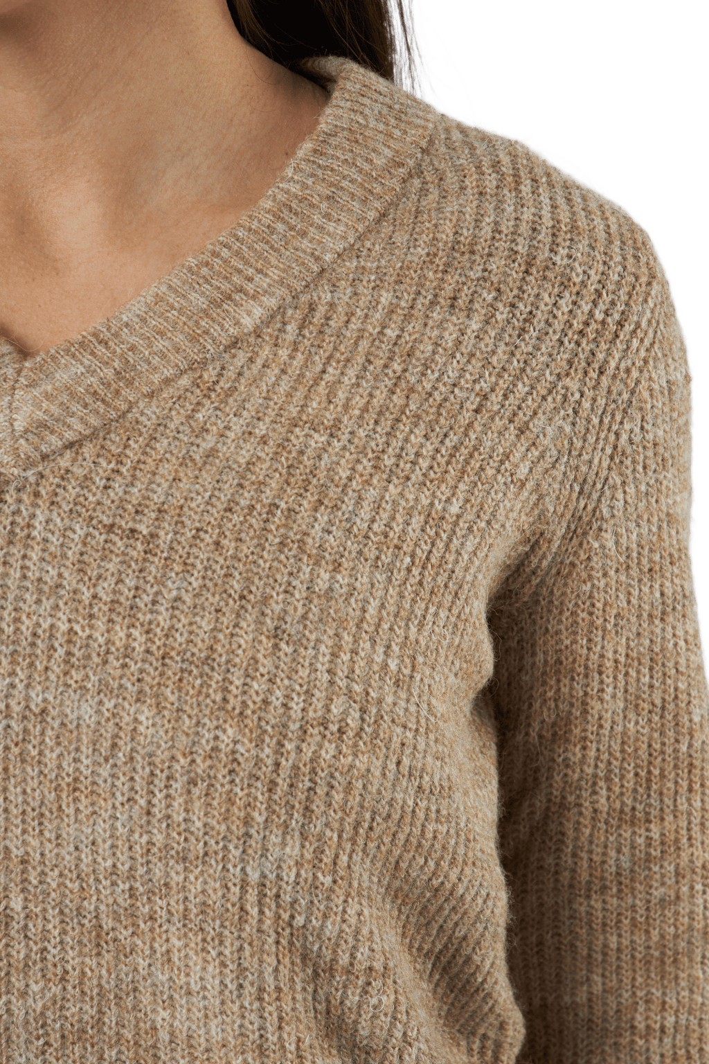 Pcellen Ls V-neck Knit Dress   Silver Mink - Bild 5