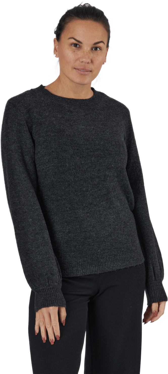 Pcperla Ls  Knit  Bc Dark Grey Melange