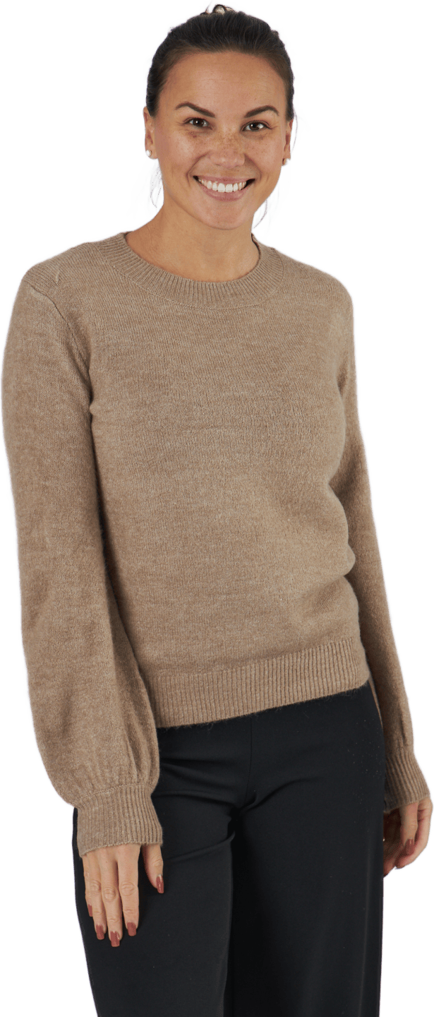 Pcperla Ls  Knit  Bc Silver Mink, Female, Ropa, Camisas, Marrón, M