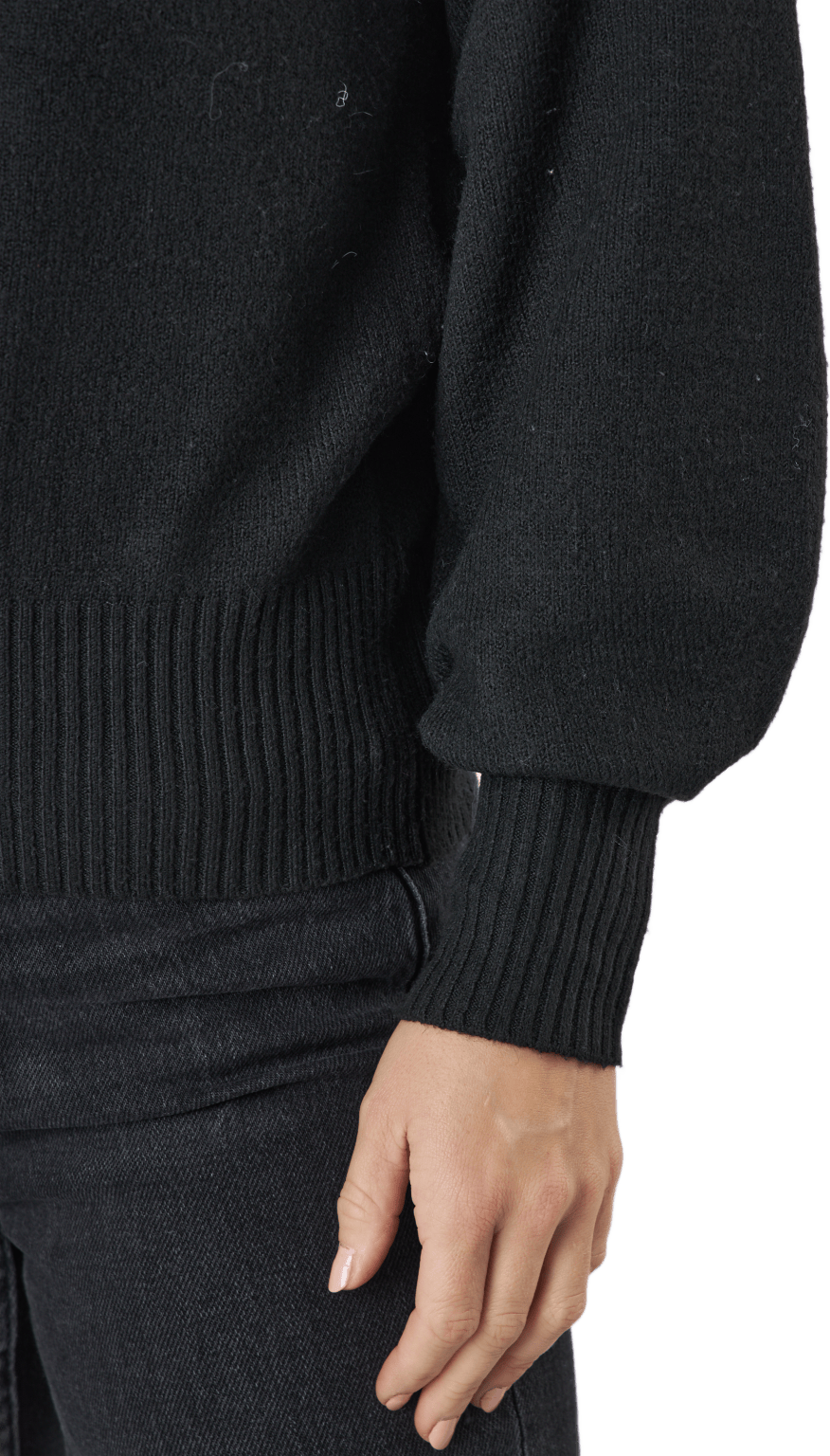 Pccava Ls High Neck Knit  Bc Black - Bild 5