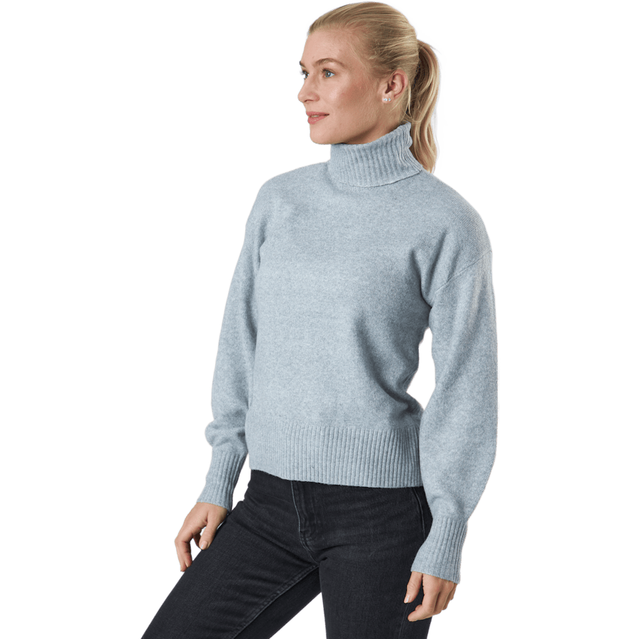 Pccava Ls High Neck Knit Bc Light Grey Melange - Bild 2
