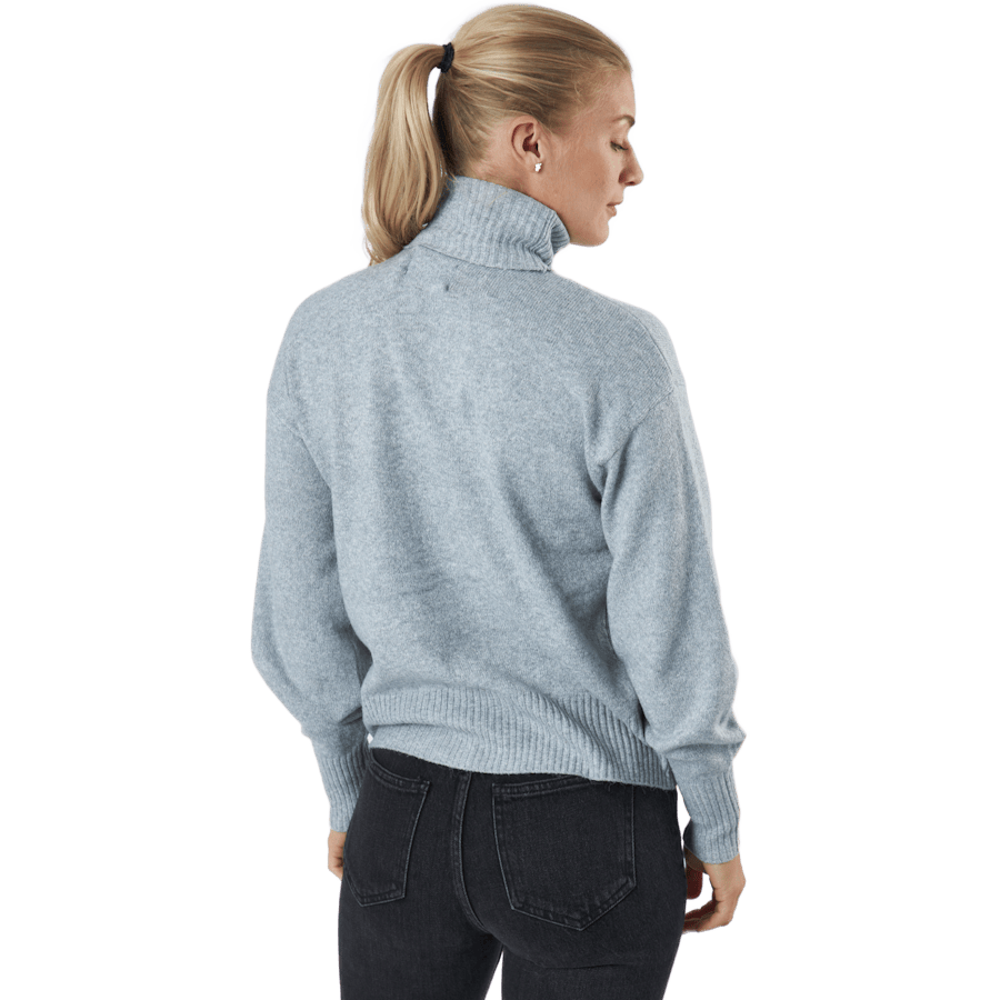 Pccava Ls High Neck Knit Bc Light Grey Melange - Bild 3