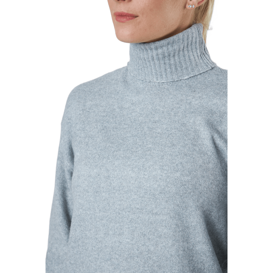 Pccava Ls High Neck Knit Bc Light Grey Melange - Bild 4