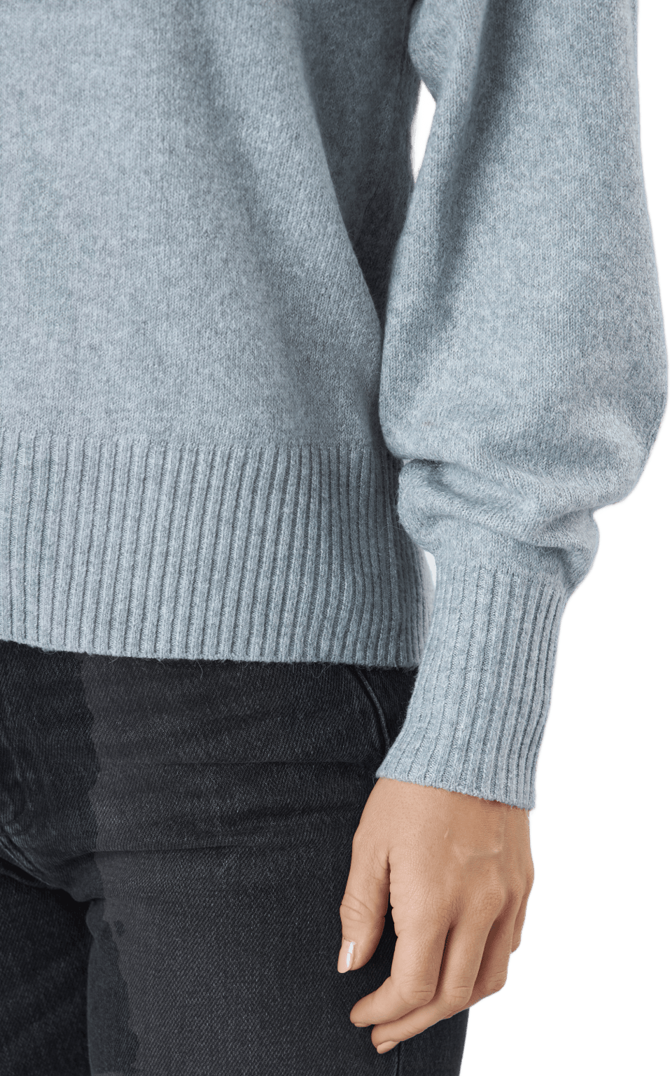 Pccava Ls High Neck Knit  Bc Light Grey Melange - Bild 5