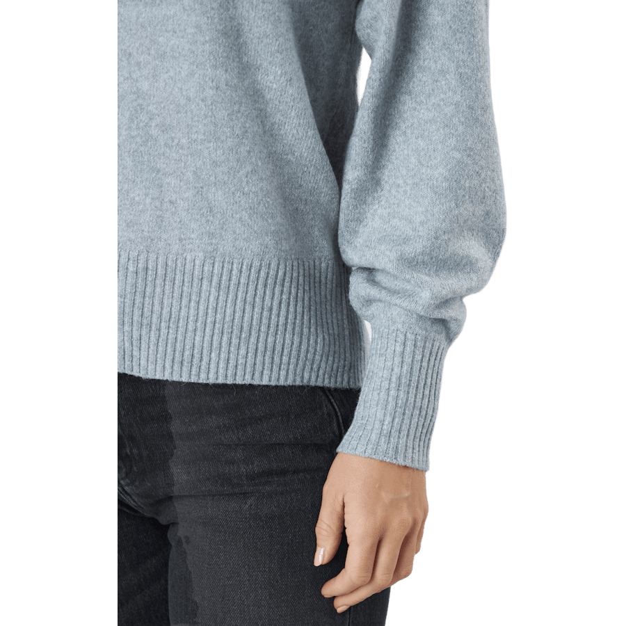 Pccava Ls High Neck Knit Bc Light Grey Melange - Bild 5