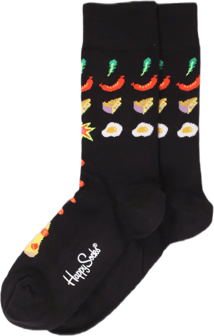 Pizza Invaders Sock Black