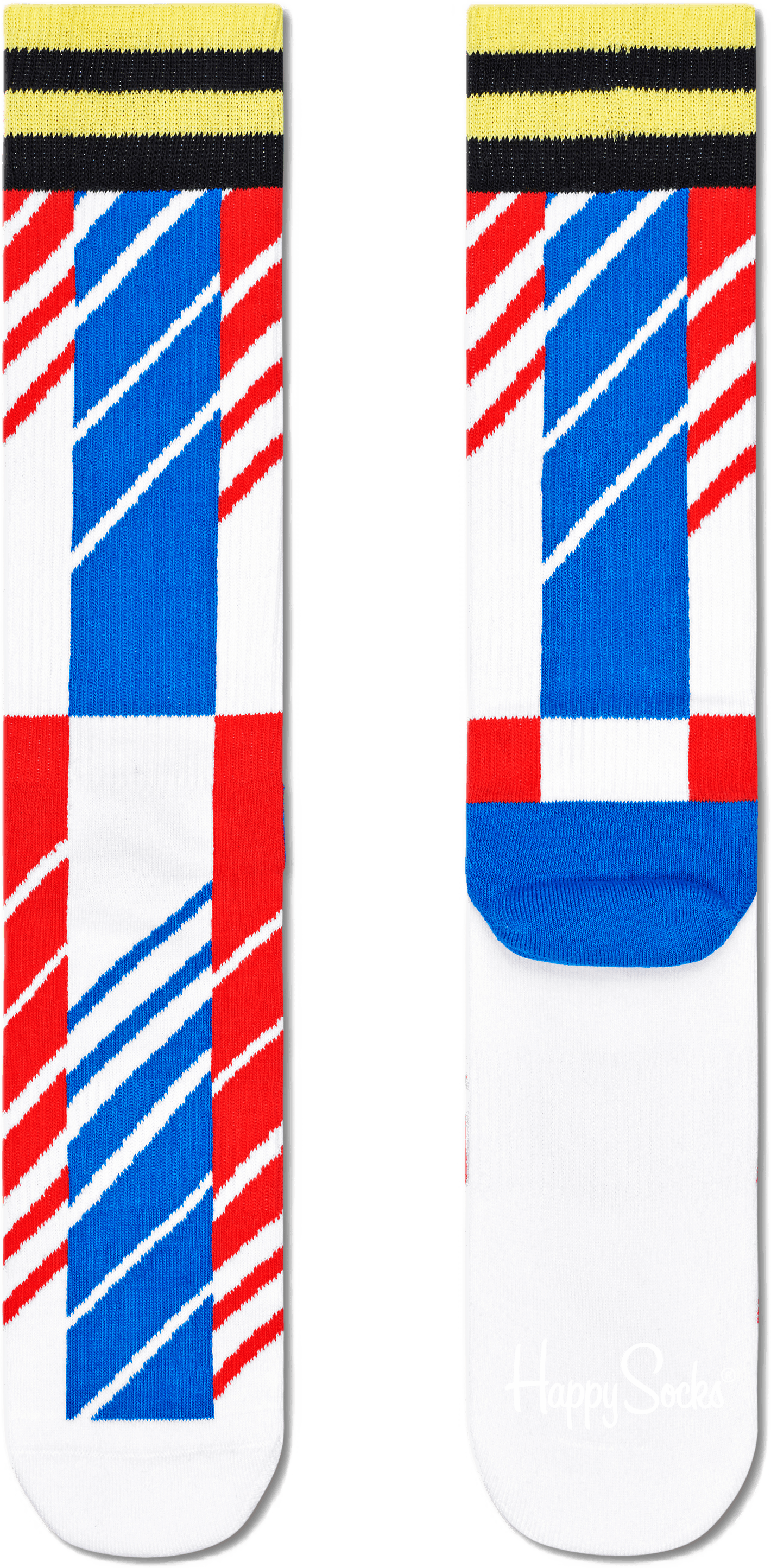 Scattered Stripe Crew Sock White, Unisex, Abbigliamento, Calzini, Blu, 36-40