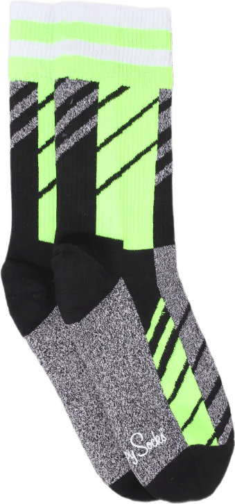Scattered Stripe Crew Sock Black