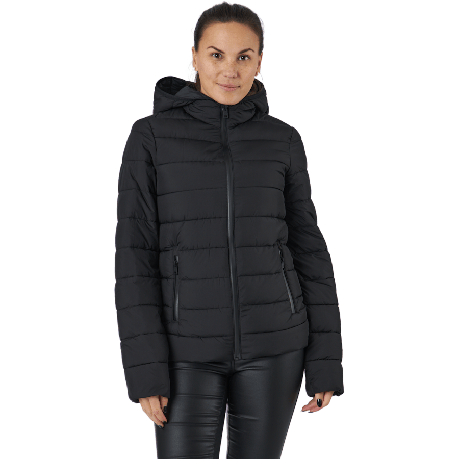 Hooded Polyfilled Jacket Black Beauty