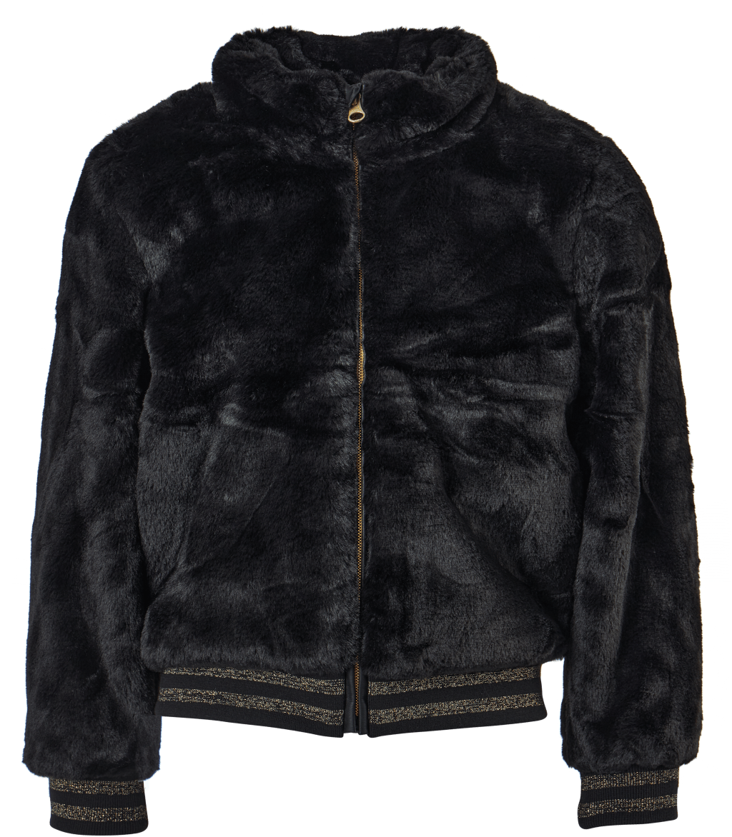 Nkfmanette Faux Fur Bomber Jac Black