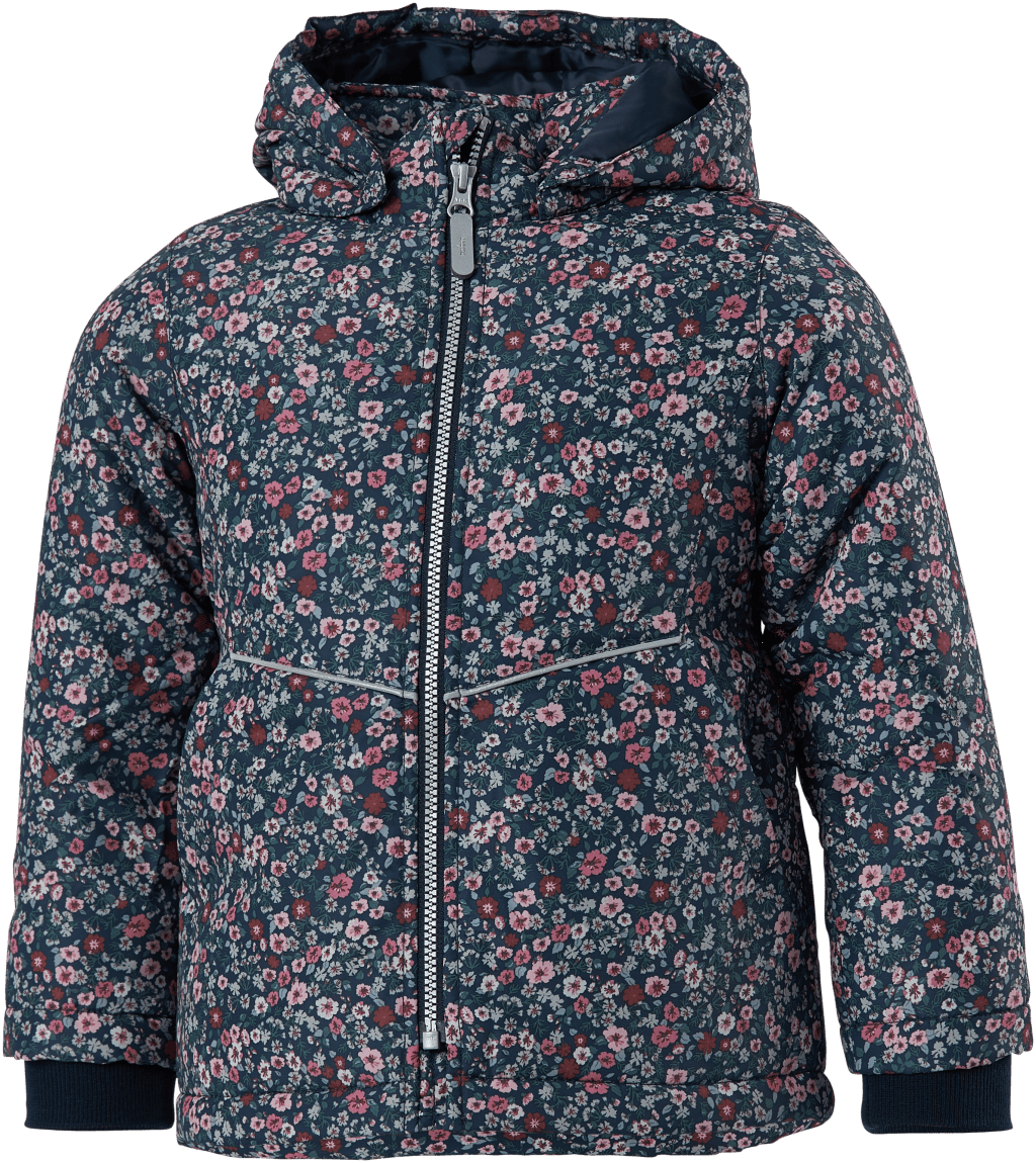 Nmfmaxi Jacket Petit Flower Dark Sapphire, Unisex, Kleding, jassen, Multi kleur, 92