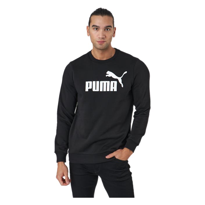 Ess Big Logo Crew Fl Puma Black, Male, Apparels, Shirts, Black, S