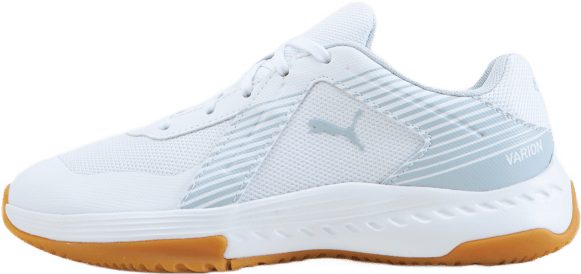 Varion Jr Puma White-glacial Blue-gum, Unisex, Shoes, Football shoes, Floorball, White, UK 2,5
